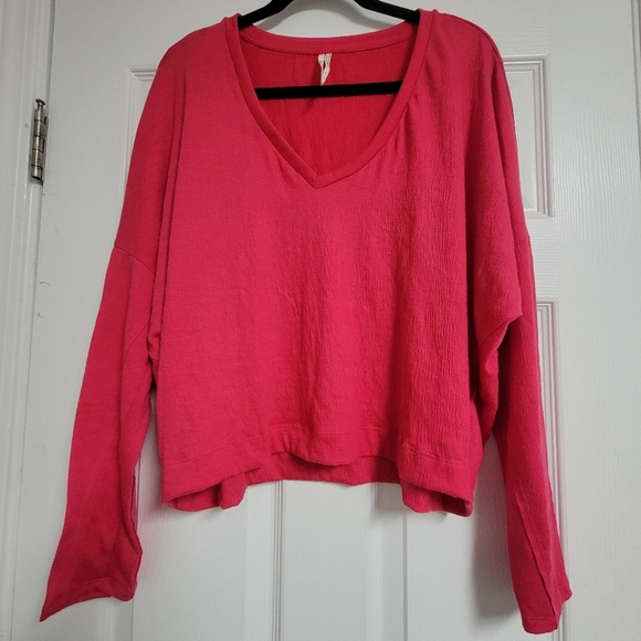 By Anthropologie Dina Pink Textured Long Sleeve Top. - Picture 5 of 9